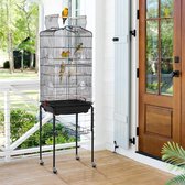 Cage à oiseaux XXL cage à oiseaux perruches canari avec siège et accessoires avec support HM-YAHEE-591825