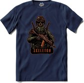 Tactical skelet | Airsoft - Paintball | leger sport kleding - T-Shirt - Unisex - Navy Blue - Maat 4XL