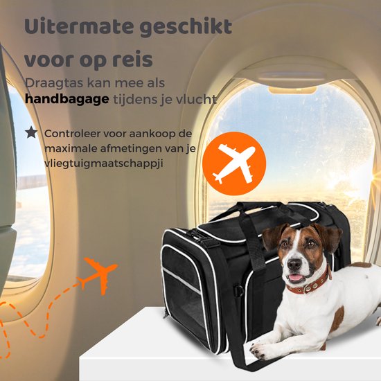 ACE Pets Honden en Kat Reistas Vliegtuig - Draagtas voor Kleine Hond en Kat - Hondentas Draagzak & Transporttas Hond - Maat M - ACE Pets