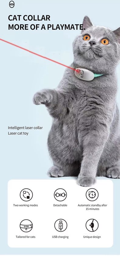 Katten Speelgoed Laser - Wit - Kitten - Kattenlaser - Laserspeelgoed - Kattenspeeltjes - USB aansluiting