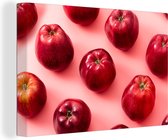 Canvas Schilderij Appel - Rood - Fruit - 120x80 cm - Wanddecoratie