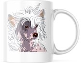 Dog Lover Mok met afbeelding: chinese naakthond hoofd | Honden Liefhebber | Honden Spreuk | Cadeau | Grappige mok | Koffiemok | Koffiebeker | Theemok | Theebeker