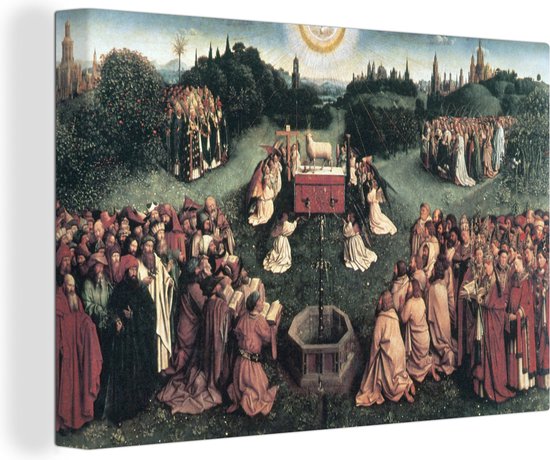 Canvas Schilderij Het Lam Gods - Schilderij van Jan van Eyck - Wanddecoratie