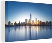 Canvas Schilderij De skyline van New York met in het midden het World trade center - 60x40 cm - Wanddecoratie