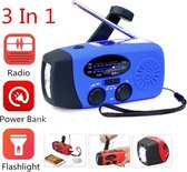 Bol.com Draagbare noodradio - Powerbank 2000 mAh - Zaklamp - Solar opwindbaar - SOS alarm - USB-C kabel - Noodpakket - Kunststof... aanbieding