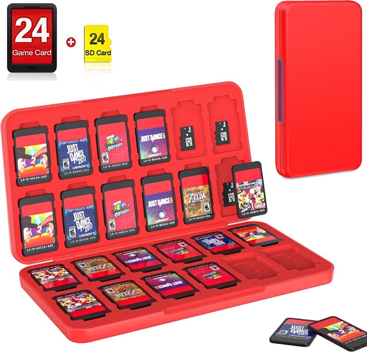 24 Slots Game card case  geschikt voor Nintendo Switch - Silicone Slots - Merkloos
