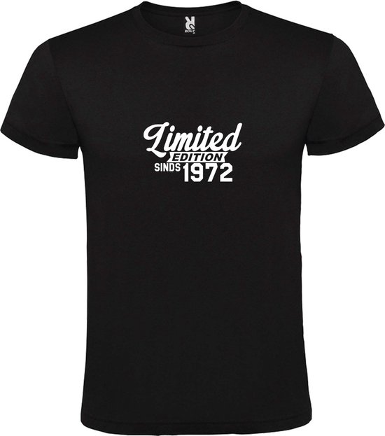 Zwart T-Shirt met “ Limited edition sinds 1972 “ Afbeelding Wit Size XS