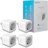 Iqonic Slimme Stekker - Smart Plug - Incl. Tijdschakelaar & Energiemeter - 4 Stuks - Google Home & Amazon Alexa