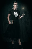 Rick & Rich - Zwart T-shirt - Umbrella - The Addams Family - Gothic T-shirt - Wednesday T-shirt - Zwart Wednesday T-shirt - Zwart T-shirt maat S - T-shirt met ronde hals - Wednesday Addams