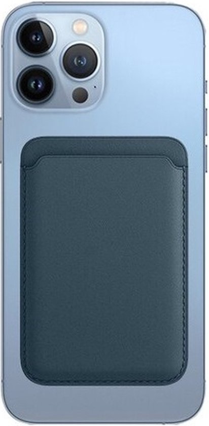 Porte-carte magnétique adapté à Magsafe | Portefeuille Magsafe | Porte-cartes adapté aux séries iPhone 12/13/14/15 - Blauw