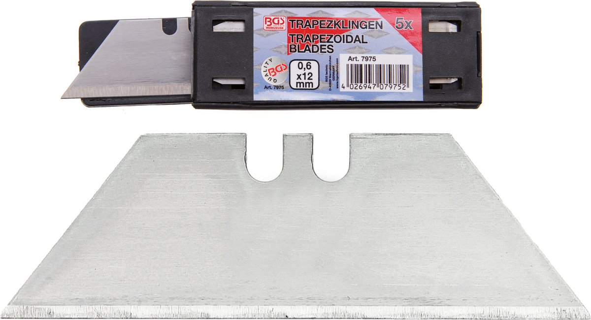 BGS Trapeziummesjes - 0,6 x 12 mm - 5 stuks