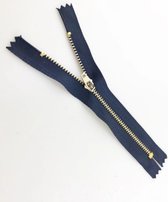 spijkerbroekrits blauw - 1 rits - 25 cm