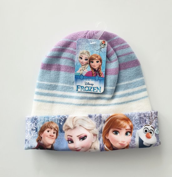 Disney Frozen Muts - Wit - Blauw - Paars - Maat 54 cm