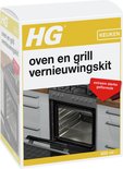 Verpakking van HG oven & grill vernieuwingskit met de tekst 'HG KEUKEN' en een afbeelding van een keuken.