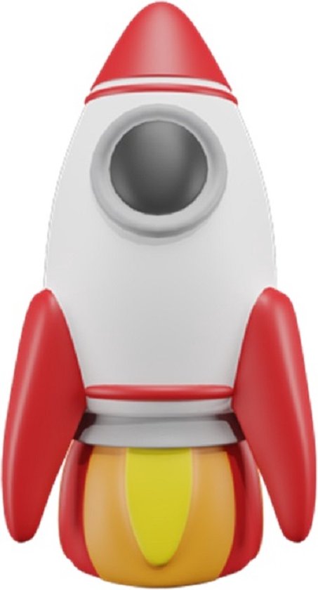 Raket nachtlamp -  16 x 8 x 8 cm - Werkt op batterijen