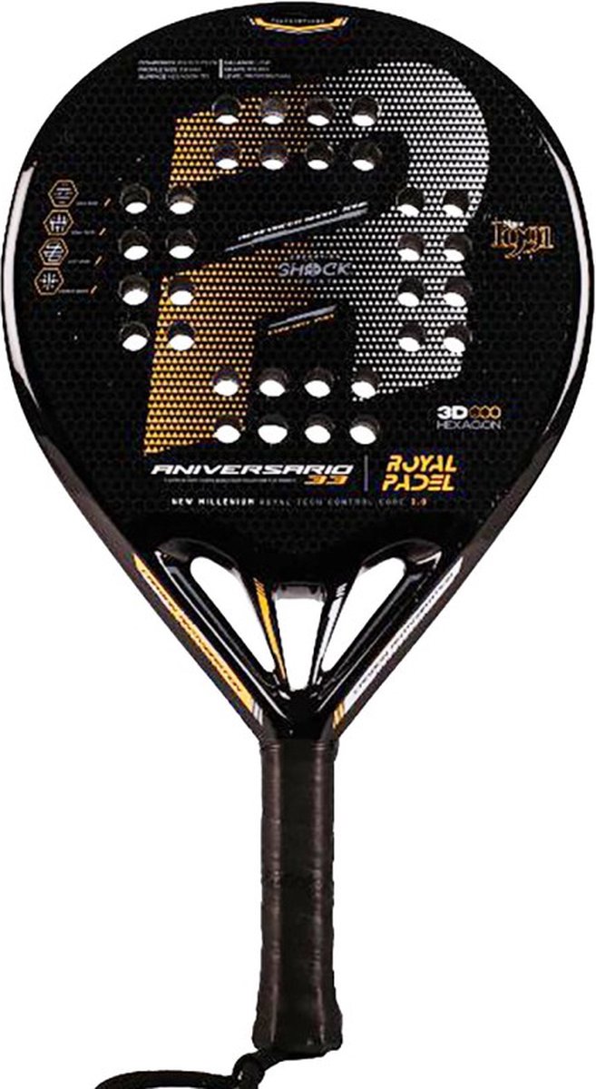 Royal Padel 33rd Anniversary Polyethylene (Rond) - 2023 padel racket zwart/oranje