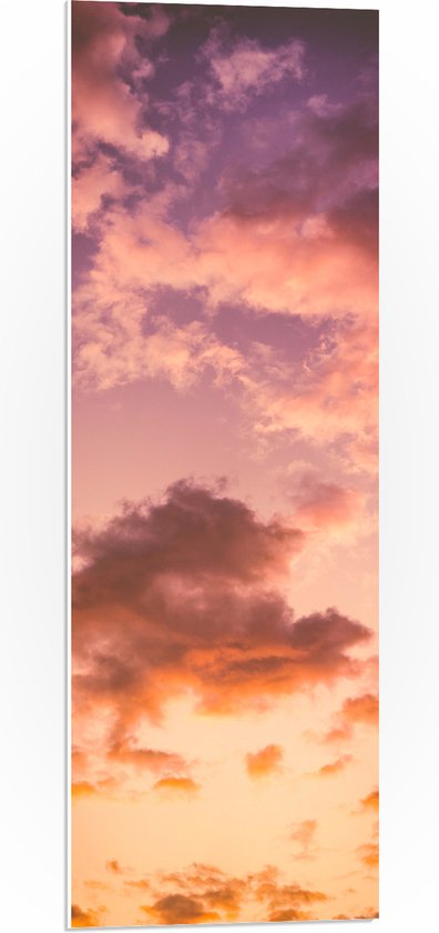 WallClassics - PVC Schuimplaat- Pastelkleurige Wolken - 30x90 cm Foto op PVC Schuimplaat