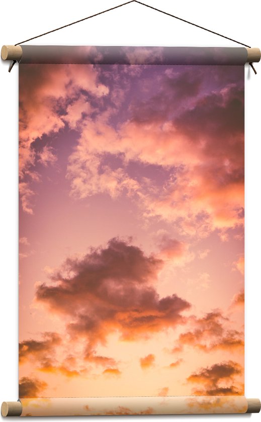 WallClassics - Textielposter - Pastelkleurige Wolken - 40x60 cm Foto op Textiel