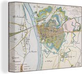 Canvas Schilderij Plattegrond - Nederland - Historisch - 80x60 cm - Wanddecoratie