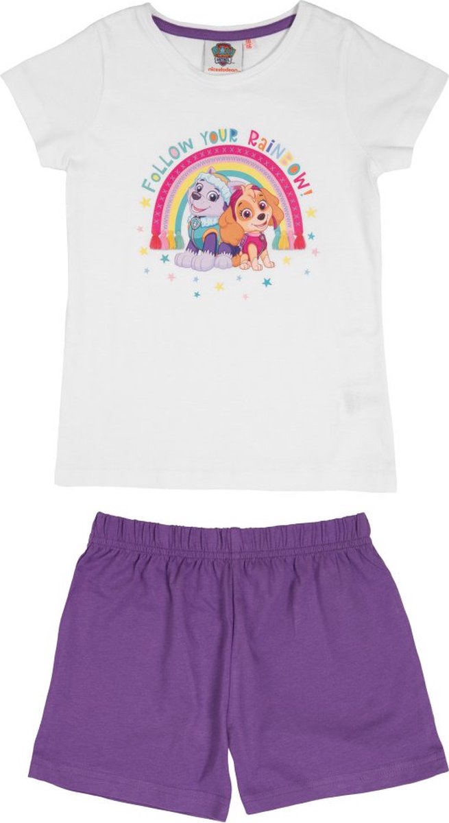 PAW Patrol Pyjama / Shortama - Wit / Paars - Katoen