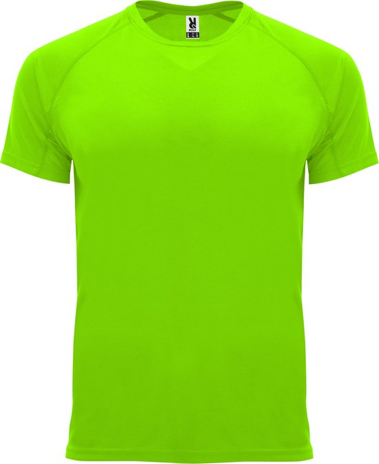 Fluorescent Groen kinder unisex sportshirt korte mouwen Bahrain merk Roly 8 jaar 122-128