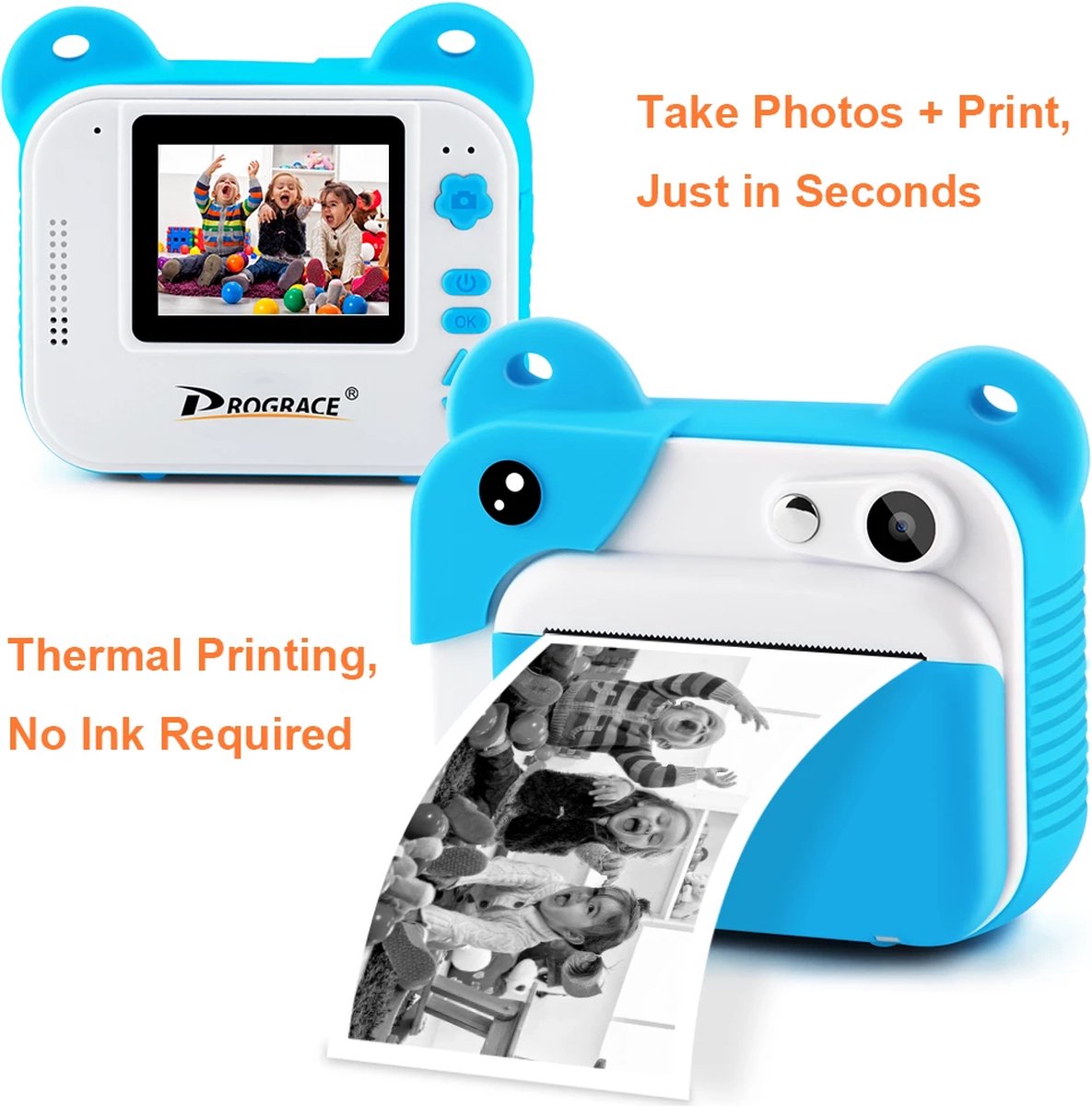 Polaroid Camera - Instax Camera - Instant Camera - Blauw - Kinderen - Kids - Met Spelletjes