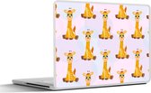 Laptop sticker - 10.1 inch - Giraffe - Patroon - Kinderen - 25x18cm - Laptopstickers - Laptop skin - Cover