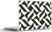 Laptop sticker - 14 inch - Zwart - Wit - Geometrische vormen - Patronen - 32x5x23x5cm - Laptopstickers - Laptop skin - Cover