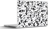 Laptop sticker - 13.3 inch - Letters - Alfabet - Patronen - Zwart Wit - 31x22,5cm - Laptopstickers - Laptop skin - Cover