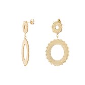 Earrings statement circles - Yehwang - Oorbellen - 3,50 x 1,20 cm - Goud