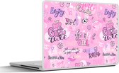 Laptop sticker - 17.3 inch - Meisjes - Tiener - Roze - Quotes - Patronen - 40x30cm - Laptopstickers - Laptop skin - Cover