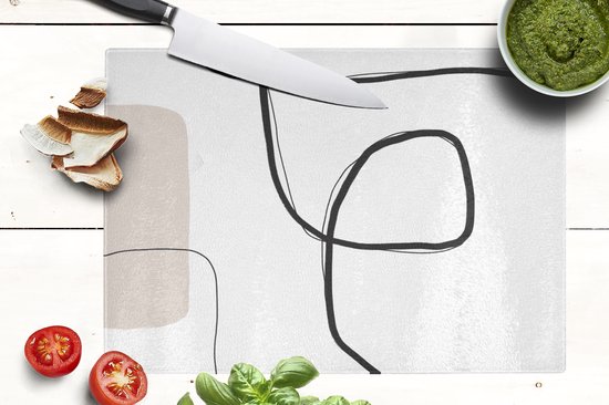 Planche à Verres - 39x28 - Abstrait - Pastel - Minimalisme - Planches à découper en Glas