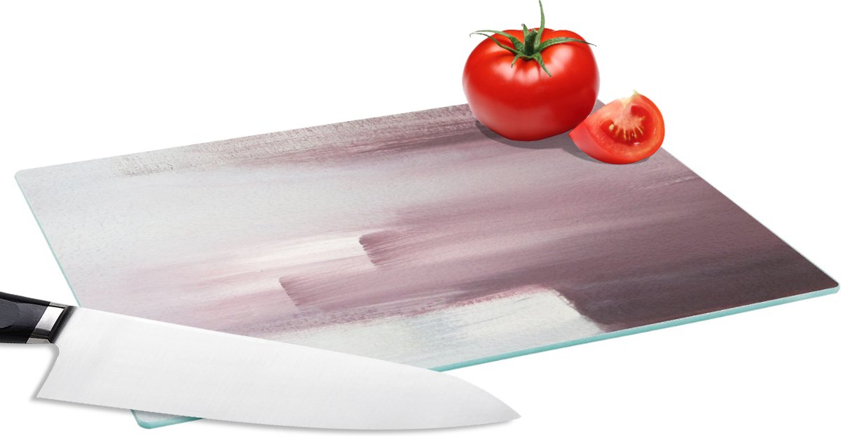 Glazen Snijplank - 28x20 - Schilderij - Olieverf - Abstract - Snijplanken Glas