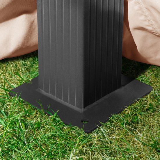 Tuinpaviljoen 3x4 m aluminium premium ca. 220 g/m² dakzeil waterdicht paviljoen 4 zijwanden taupe tuintent ca. 9x9 cm profiel