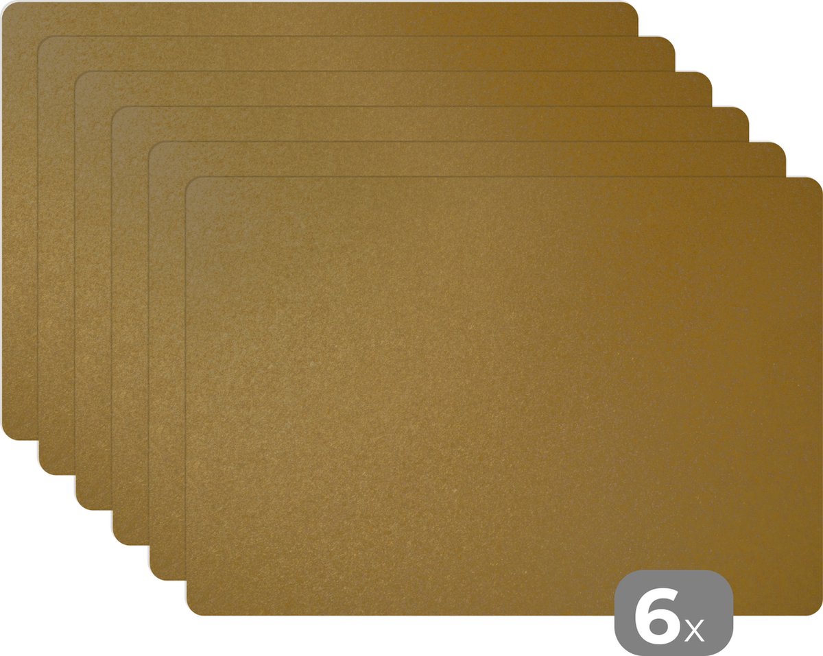 Placemats goud - Tafeldecoratie - Goud print - Metaal - Hittebestendig - Anti-Slip - Afneembaar - 45x30 cm - 6 stuks