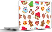 Laptop sticker - 10.1 inch - Patronen - Eten - Kerst - 25x18cm - Laptopstickers - Laptop skin - Cover