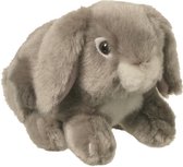 Pluche kleine Grijs konijn knuffel van 13 cm - Dieren speelgoed knuffels cadeau - Knuffeldieren