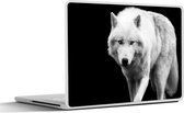 Laptop sticker - 14 inch - Wolf - Dier - Zwart - Wit - 32x5x23x5cm - Laptopstickers - Laptop skin - Cover
