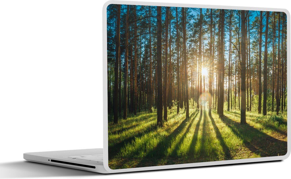 Laptop sticker - 17.3 inch - Zon - Bomen - Landschap - Gras - 40x30cm - Laptopstickers - Laptop skin - Cover