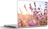 Laptop sticker - 11.6 inch - Lavendel - Close-up - Zon - Bloemen - Paars - 30x21cm - Laptopstickers - Laptop skin - Cover