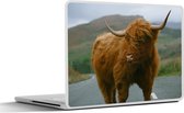 Laptop sticker - 13.3 inch - Schotse Hooglander - Berg - Weg - 31x22,5cm - Laptopstickers - Laptop skin - Cover