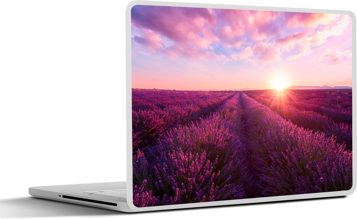 Laptop sticker - 14 inch - Lavendel - Bloemen - Frankrijk - 32x5x23x5cm - Laptopstickers - Laptop skin - Cover