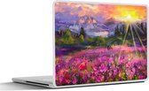 Laptop sticker - 15.6 inch - Schilderij - Olieverf - Bloemen - Natuur - Zon - 36x27,5cm - Laptopstickers - Laptop skin - Cover