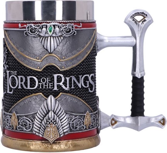 Nemesis Now Officieel Gelicentieerde Lord Of The Rings Aragorn Tankard - Zilver, 15.5cm