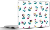 Laptop sticker - 13.3 inch - Bloemen - Patronen - Lente - 31x22,5cm - Laptopstickers - Laptop skin - Cover