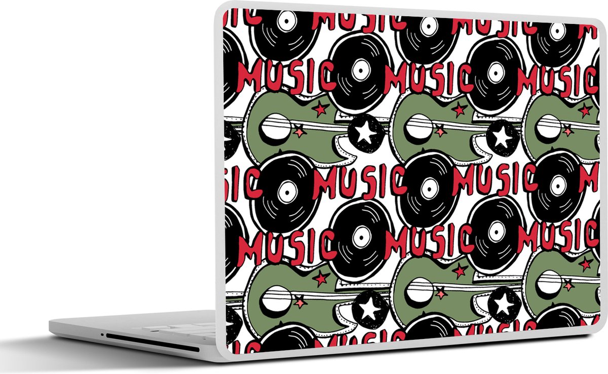 Laptop sticker - 10.1 inch - Patronen - Muziek - Vinyl - 25x18cm - Laptopstickers - Laptop skin - Cover