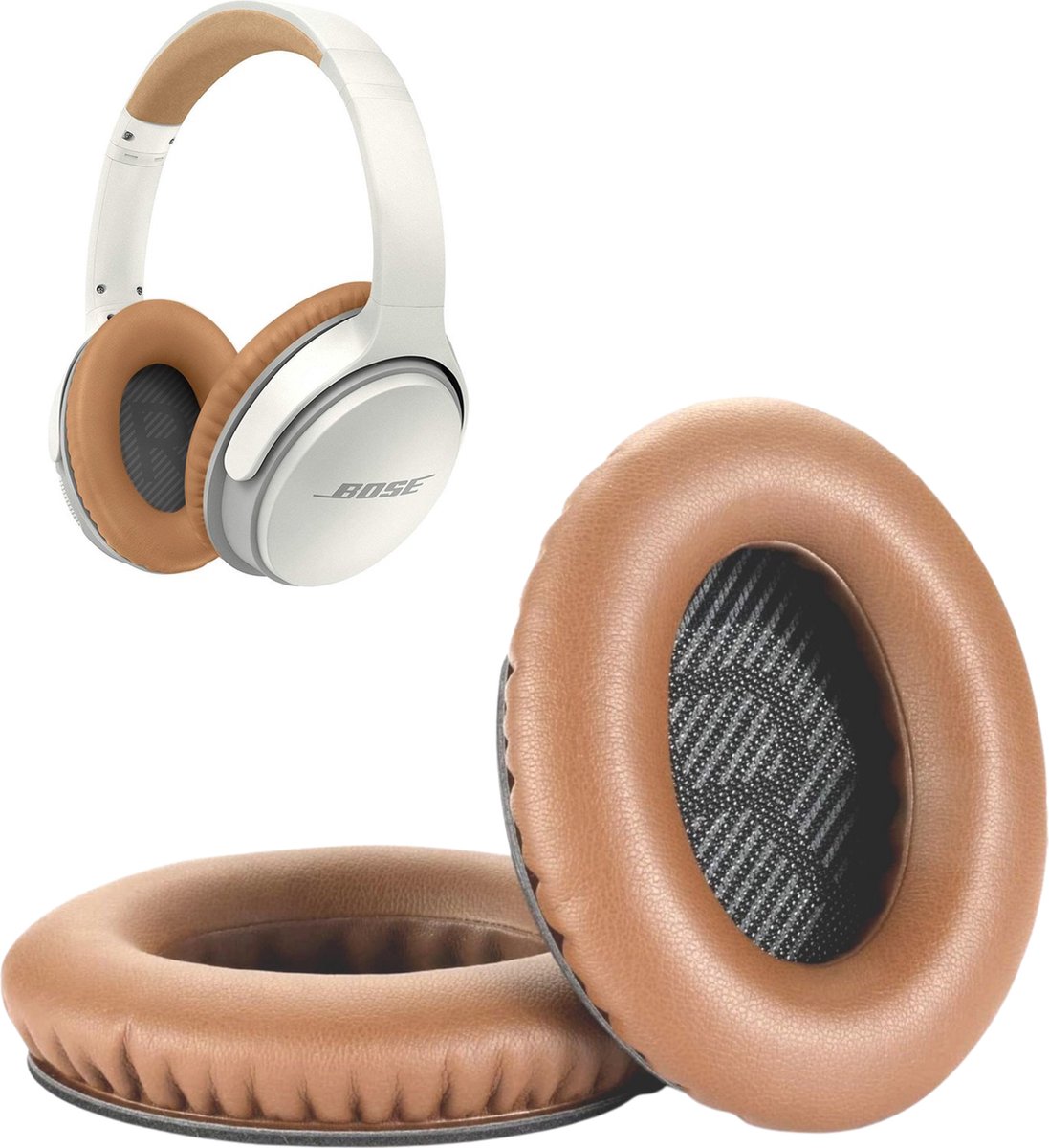 Set Oorkussens geschikt voor Bose QuietComfort 35 ii / 35 / 25 / 15 / 2 / Soundtrue - Soundlink Around-Ear AE2 / AE2W / AE2I - Oorkussens voor koptelefoon - Ear pads headphones beige