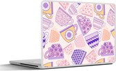 Laptop sticker - 17.3 inch - Patronen - Theekopjes - Thee - 40x30cm - Laptopstickers - Laptop skin - Cover