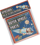 Uitnodigingen Space - Uitnodigingen - Raket - Ruimte - Kinderfeestje - Party invite - 10stuks