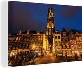 The Dom Tower in Utrecht at night Canvas 120x80 cm - Tirage photo sur toile (Décoration murale salon / chambre)